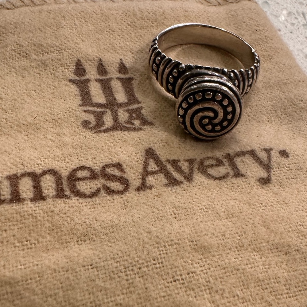 Retired James Avery African Beaded Swirl Ring